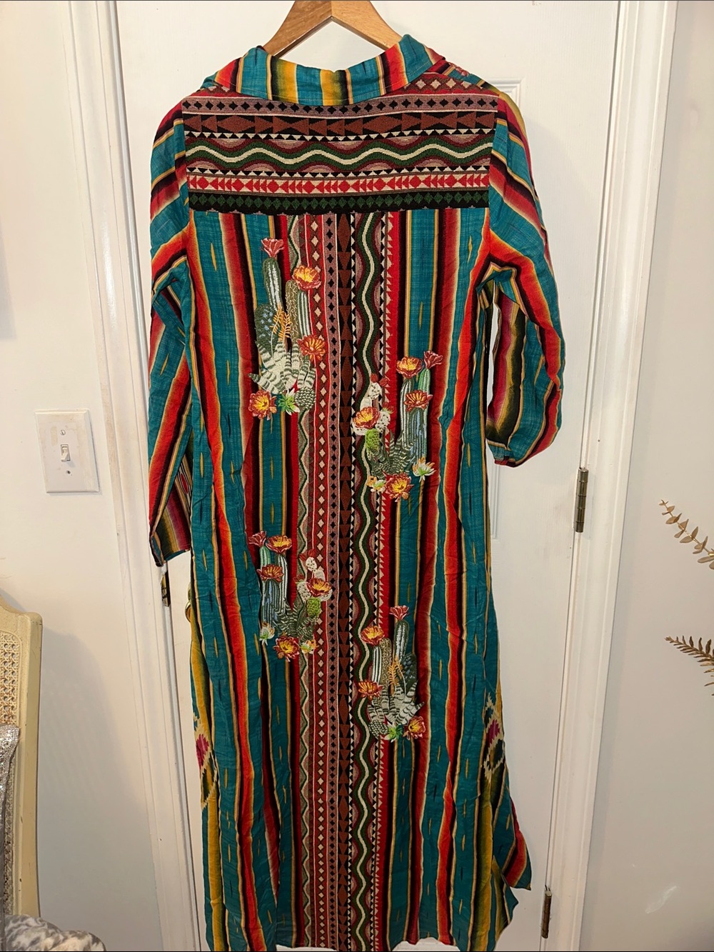 NWOT Andree By Unit - Savanna Jane Western Embroidered Button Down Duster